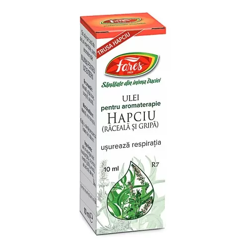 Ulei pentru aromoterapie Hapciu Usureaza Respiratia, R7, 10 ml, Fares