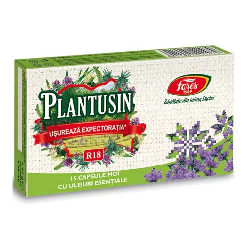 Plantusin usureaza expectoratia R18, 15 capsule, Fares