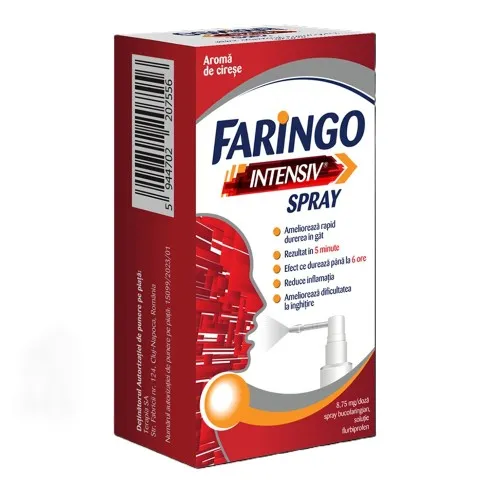 Faringo intensiv spray, 8,75 mg/doza, 15 ml, Terapia