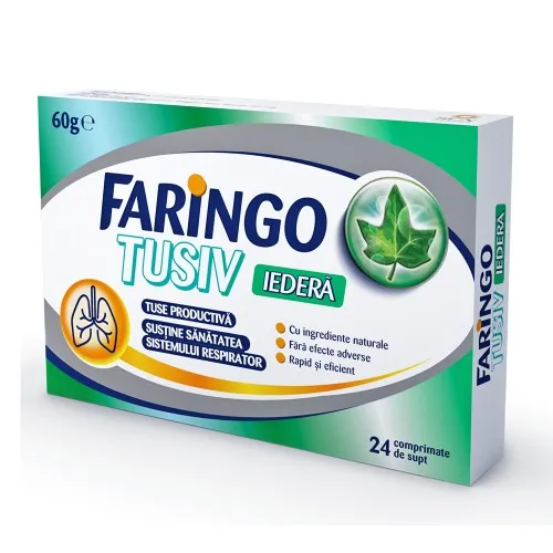Faringo Tusiv cu iedera, 24 comprimate, Terapia