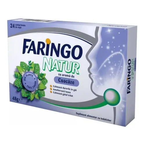 Faringo natur Aroma Coacaze fara Zahar, 24 comprimate de supt