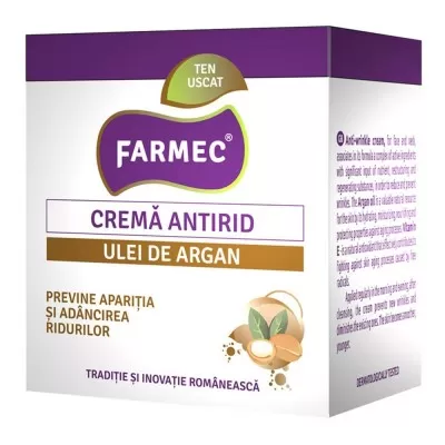Crema antirid ulei de argan, 50 ml, Farmec