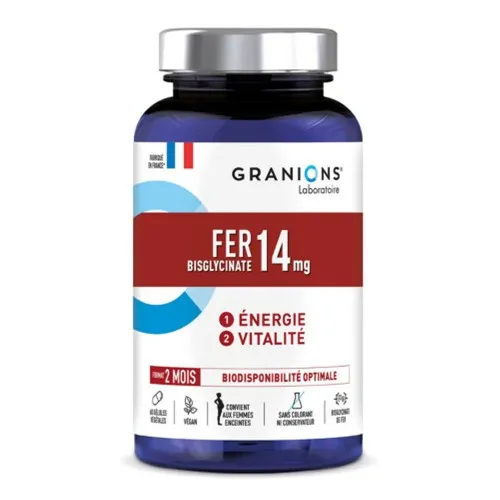 Fier bisglicinat 14mg, 60 capsule vegetale, Granions