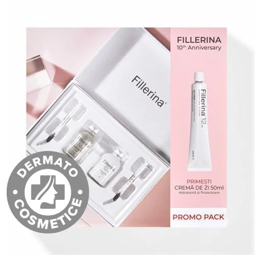 Fillerina Pachet Tratament Intensiv 12HA Densifying Grad 5 + Crema de Zi Grad 5 x 50ml