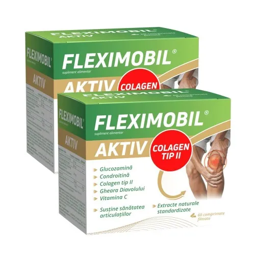 Fleximobil Aktiv Colagen Tip II, 60 comprimate filmate, ( 1+1 Pachet Promo), Fiterman