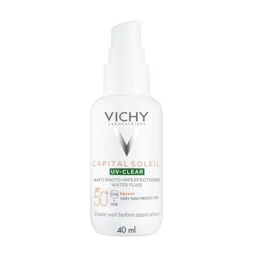 Fluid cu protectie solara SPF 50+ pentru fata, cu acid salicilic si niacinamida, ten gras cu tendinta acneica, 40 ml, Vichy