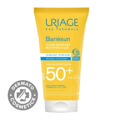 Fluid hidratant cu SPF 50 Bariesun Mat, 50 ml, Uriage