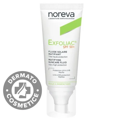Fluid matifiant protector SPF 50+ Exfoliac, 40 ml, Noreva