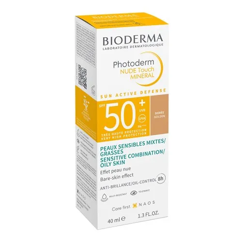 Fluid Nude Touch Mineral Auriu cu SPF50+ Photoderm, 40 ml, Bioderma