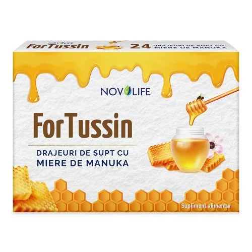 ForTussin cu Miere de Manuka, 24 drajeuri supt, Novolife