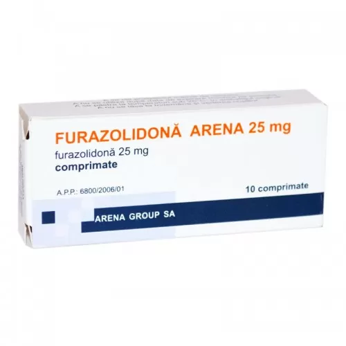 Furazolidona Arena, 25 mg, 10 comprimate, Arena Group