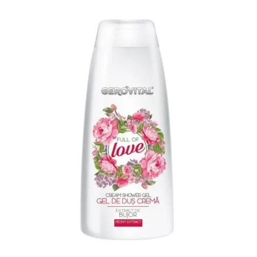 Gel de dus crema cu extract de bujor Full of Love, 250 ml, Gerovital