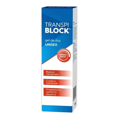Gel de dus impotriva transpiratiei excesive Transpiblock, 200ml - Zdrovit