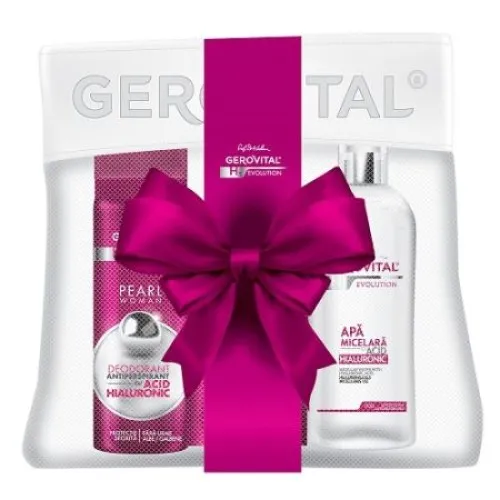 Gerovital Borseta Evolution Cadou Crema Antirid x 50ml + Apa Micelara x 150ml + Deodorant x 150ml