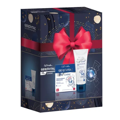 Pachet H3 Classic Crema Intensiv Hidratanta, 50ml + Crema Maini Regeneratoare, 100ml, Gerovital