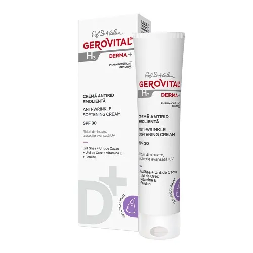 Crema antirid emolienta SPF30 H3 Derma+, 30ml, Gerovital