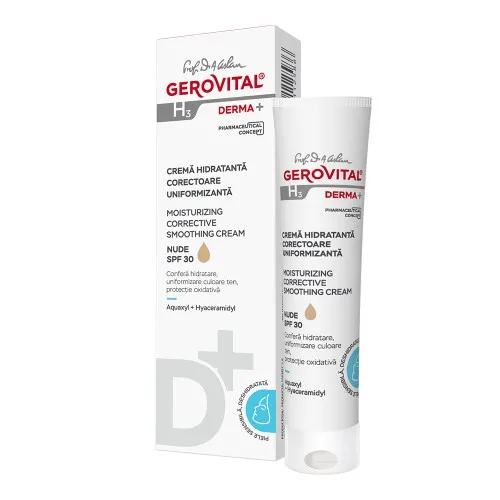 Crema hidratanta corectoare uniformizanta H3 Derma, 30 ml, Gerovital