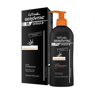 Lapte autobronzant Gerovital H3 Derma+, 150 ml, Farmec
