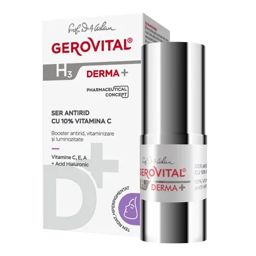 Ser antirid cu 10% Vitamina C H3 Derma, 15ml, Gerovital