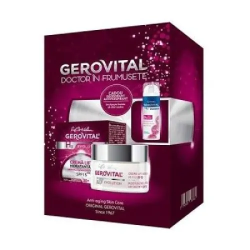 Gerovital H3 Evolution Crema Antirid Intens Hidratanta x 50ml + Deodorant Acid Hialuronic x 150ml