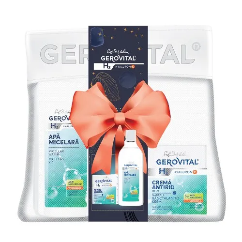 Pachet H3 Hyaluron C Apa Micelara, 400ml + Crema Antirid Zi, 50ml, Gerovital