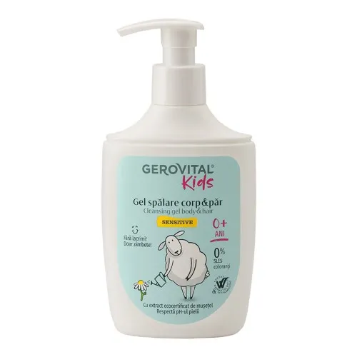 Gel Spalare Sensitive Corp si Par, 300ml, Gerovital Kids