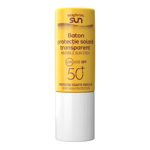 Baton Protectie Solara Transparent SPF50+, 12ml, Gerovital