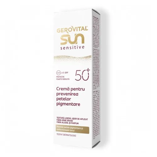 Crema pt Prevenirea Petelor Pigmentare SPF50 Sensitive, 50ml, Gerovital