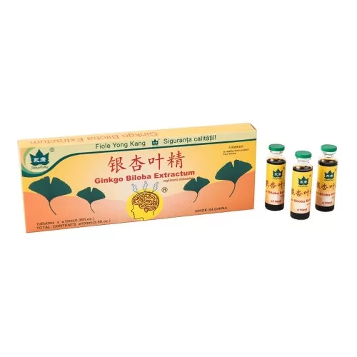 Ginkgo Biloba, 10 fiole, Yongkang International China