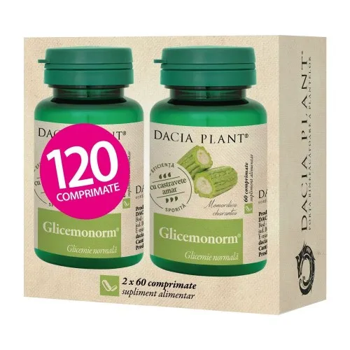 Glicemonorm, 60 comprimate, 1+1 cadou, Dacia Plant