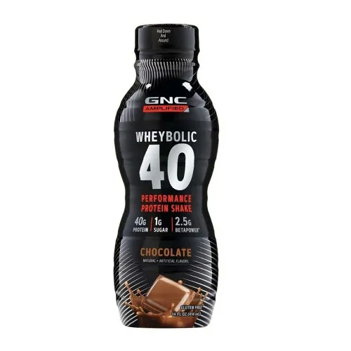 Shake Proteic RTD cu Aroma de Ciocolata, Wheybolic 40, 414 ml, GNC AMP