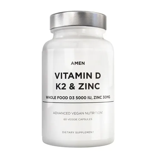 Formula pentru imunitate, oase puternice si protectie cardiovasculara Vitamin D - K2 & Zinc, 60 cps, GNC CodeAge