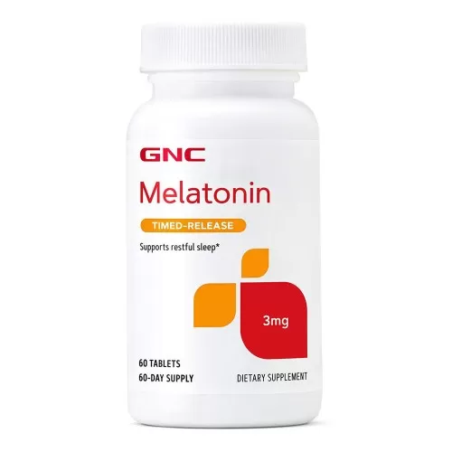 Melatonin 3 mg Timed Release, 60 tablete, GNC