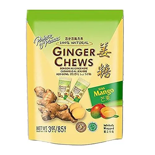 Caramele cu Ghimbir cu Aroma de Mango Prince of Peace, 85g, GNC