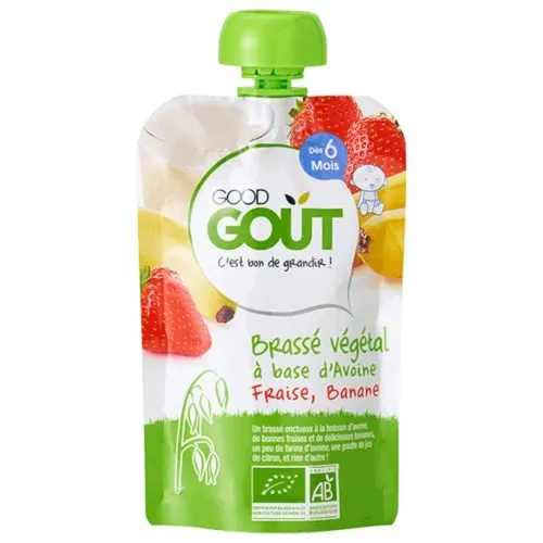 Good Gout Iaurt Vegetal din Lapte de Ovaz, cu Banane si Capsuni +6 luni x 90 g