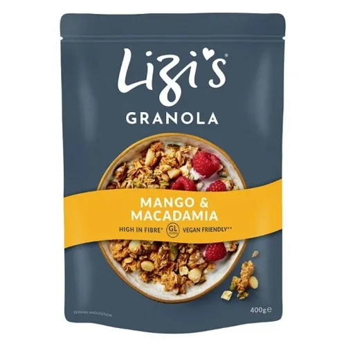 Granola cu mango si nuci macadamia, 400 g, Lizi's