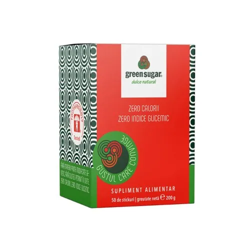 Green Sugar indulcitor natural Stick-uri, 50 bucati, Remedia