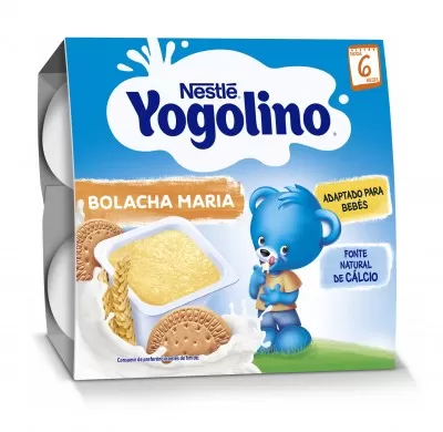 Gustare gris cu lapte si biscuiti Yogolino, 4 x 100g, Nestle