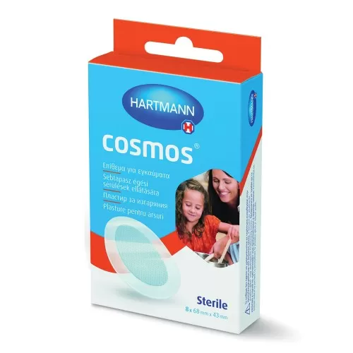 Plasturi pentru arsuri Cosmos 68 x 43mm, 8 bucati, Hartmann