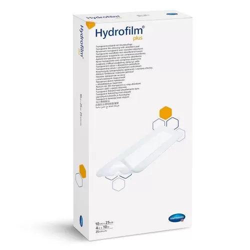 Plasture transparent autoadeziv Hydrofilm 10 x 25cm, 25 bucati, Hartmann