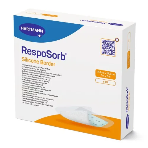 Pansament RespoSorb Silicone Border 17.5cm x 17.5cm, 10 buc, Hartmann