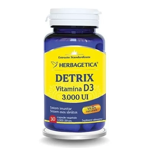 Detrix Vitamina D3 3000UI, 30 capsule, Herbagetica