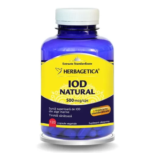 Iod Natural, 120 capsule vegetale, Herbagetica