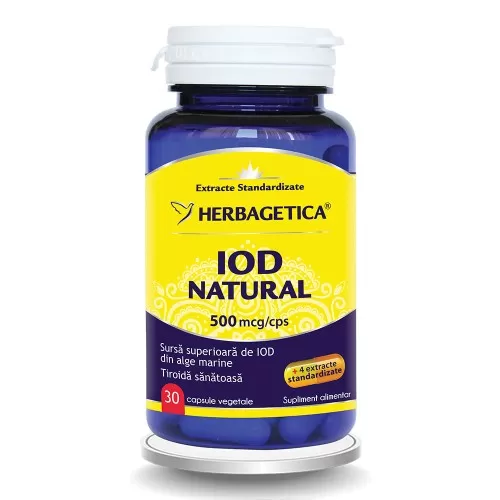 Iod Natural, 30 capsule vegetale, Herbagetica