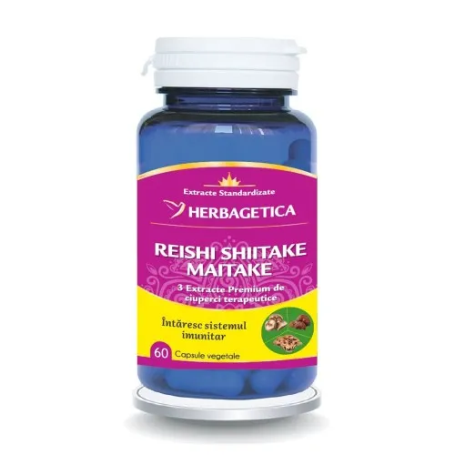 Reishi Shiitake Maitake, 60 capsule, Herbagetica
