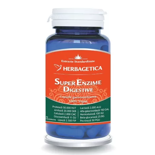 Super Enzime Digestive, 10 capsule, Herbagetica