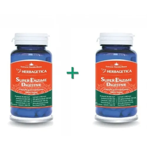 Super Enzime Digestive, 30 capsule (1+1*50% Oferta), Herbagetica