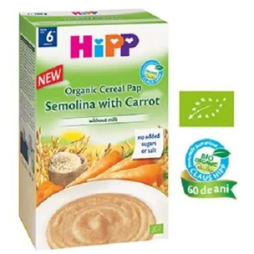 Hipp Cereale Gris cu Morcov x 200g