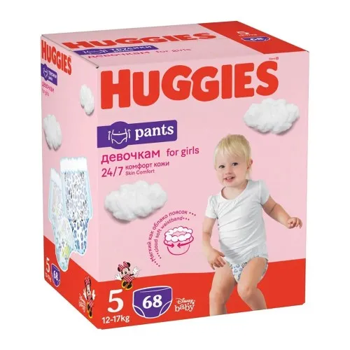 Scutece Pants Soft Comfort Girl Nr. 5, 12-17 kg, 68 bucati, Huggies