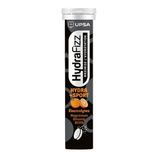 Electroliti cu aroma de portocale Hydra Sport Hydrafizz, 16 comprimate efervescente, Upsa